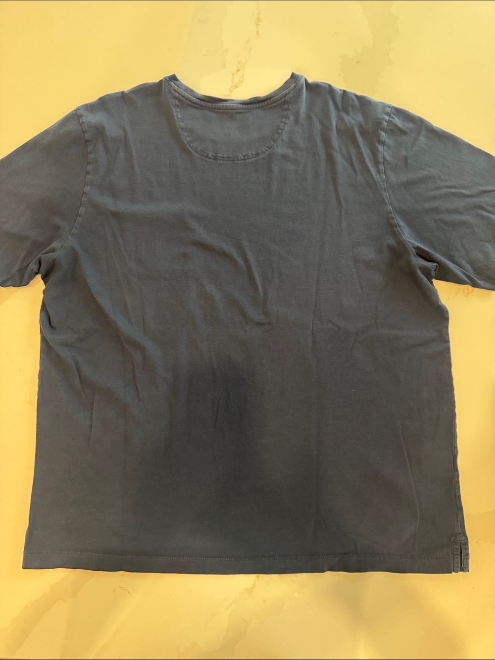 Tommy Bahama Navy Short Sleeve Pocket Tee with Lime Green Dolphin - Picture 2 of 5